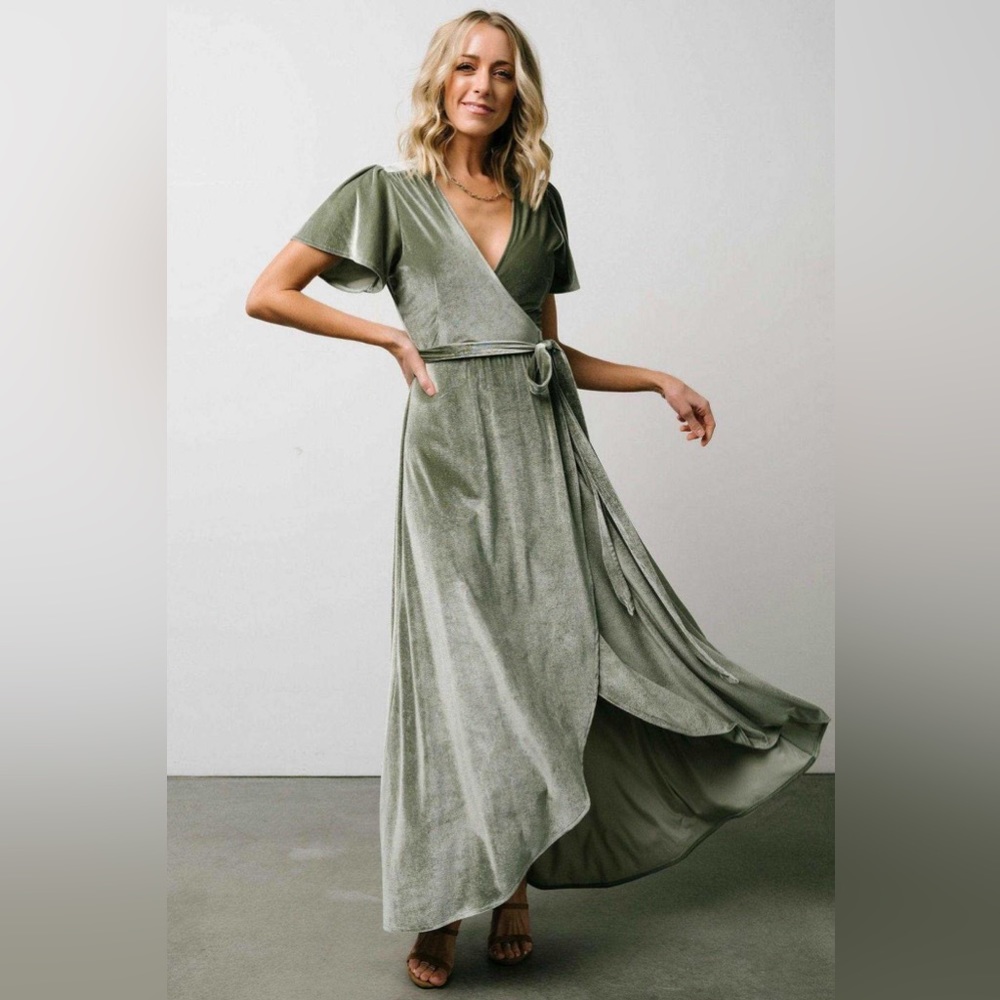 Wrap maxi velvet dress